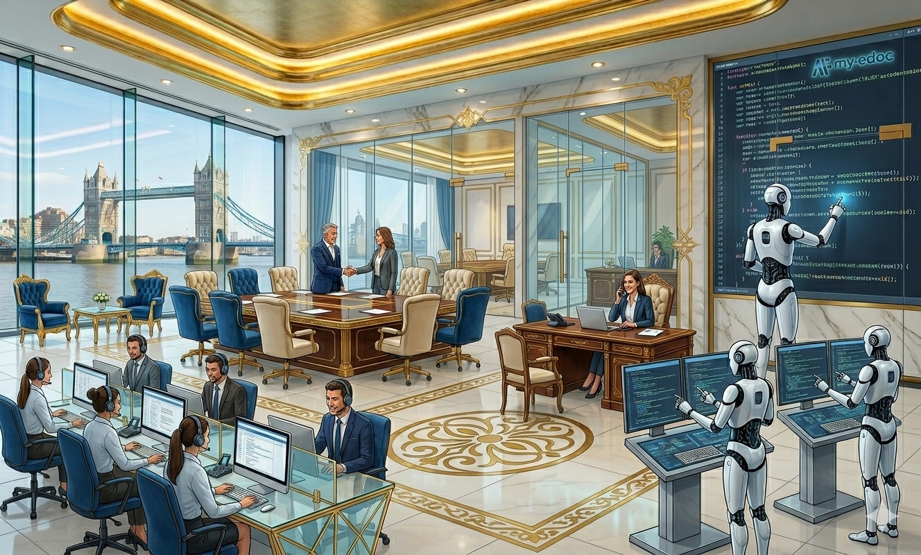 AI business automation team concept